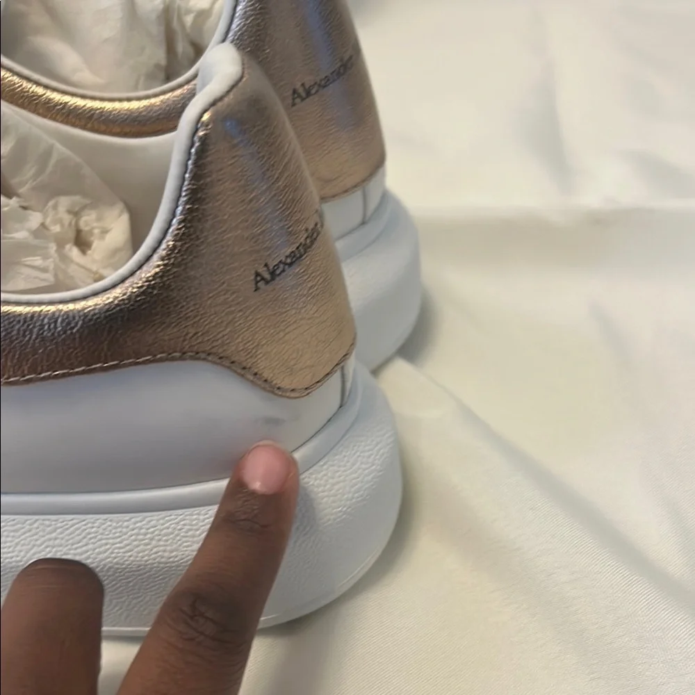 Alexander McQueen White Lace-Up Sneakers (used) - Picture 5 of 6